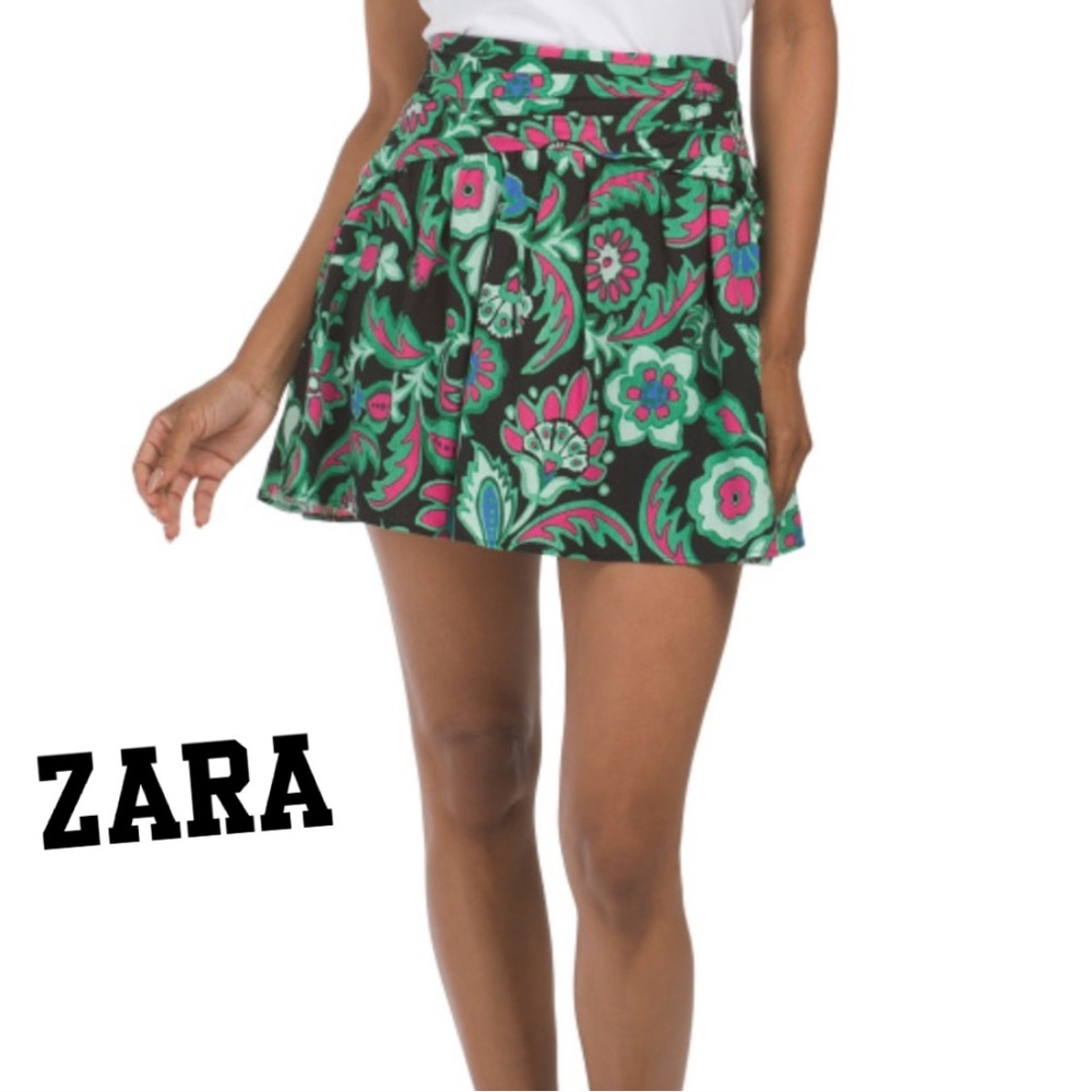 ZARA XS Floral Mini Skirt – Boho Chic 🌸 NEW with Tags!